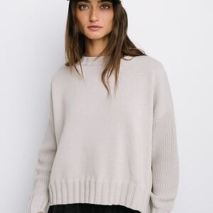bohme Relaxed Crewneck Sweater in Light Taupe